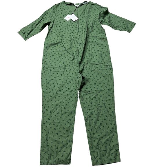 The Nines by Hatch Green Floral Print Maternity Jumpsuit - Size XS - NWT - Picture 1 of 11